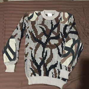 The Wooly Pully Sweater 100% Wool Shoulder and Elbow Reinforced Camouflage